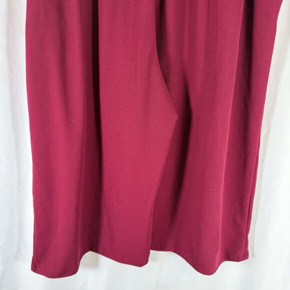 Halara Wide Leg Capri Women's XL Tall Purple Red Pull On Pleated Pockets - Picture 10 of 10